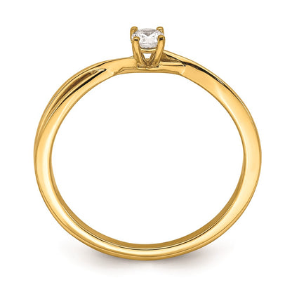 14K Yellow Gold Real Diamond Promise Ring