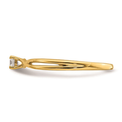14K Yellow Gold Real Diamond Promise Ring