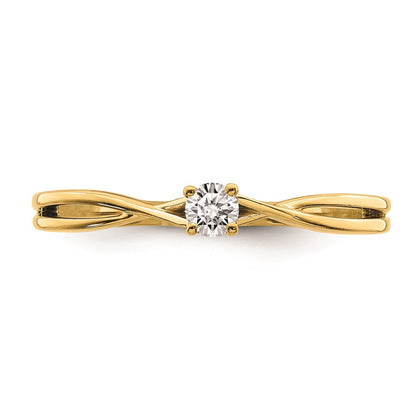 14K Yellow Gold Real Diamond Promise Ring