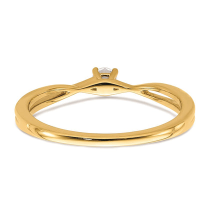 14K Yellow Gold Real Diamond Promise Ring