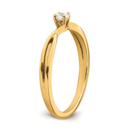 14K Yellow Gold Real Diamond Promise Ring