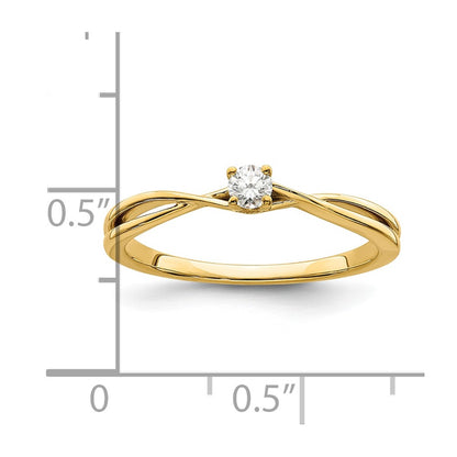 14K Yellow Gold Real Diamond Promise Ring