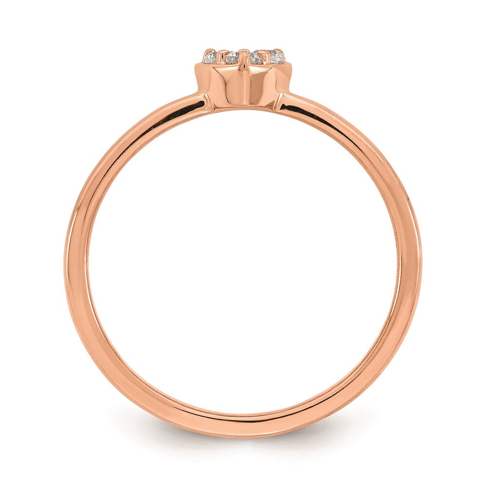 14k Rose Gold Real Diamond Promise Ring