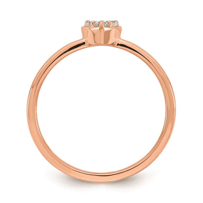 14k Rose Gold Real Diamond Promise Ring
