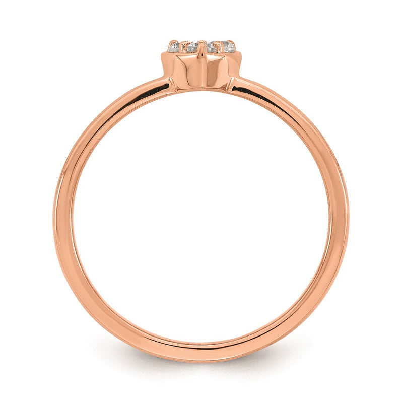 14k Rose Gold Real Diamond Promise Ring
