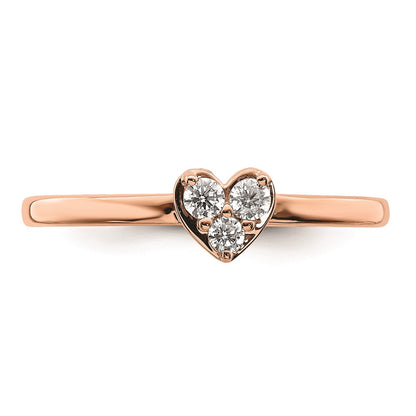 14k Rose Gold Real Diamond Promise Ring