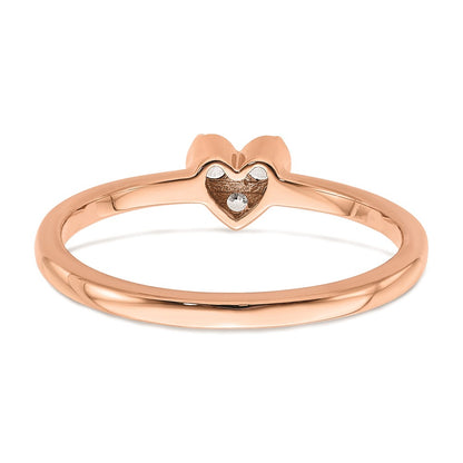 14k Rose Gold Real Diamond Promise Ring