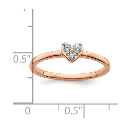 14k Rose Gold Real Diamond Promise Ring