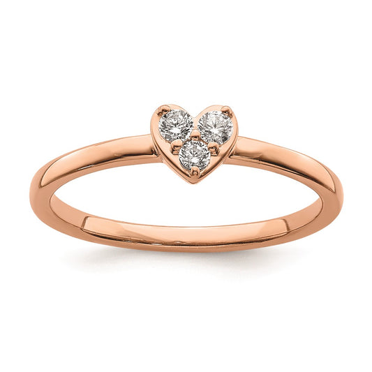 14k Rose Gold Real Diamond Promise Ring