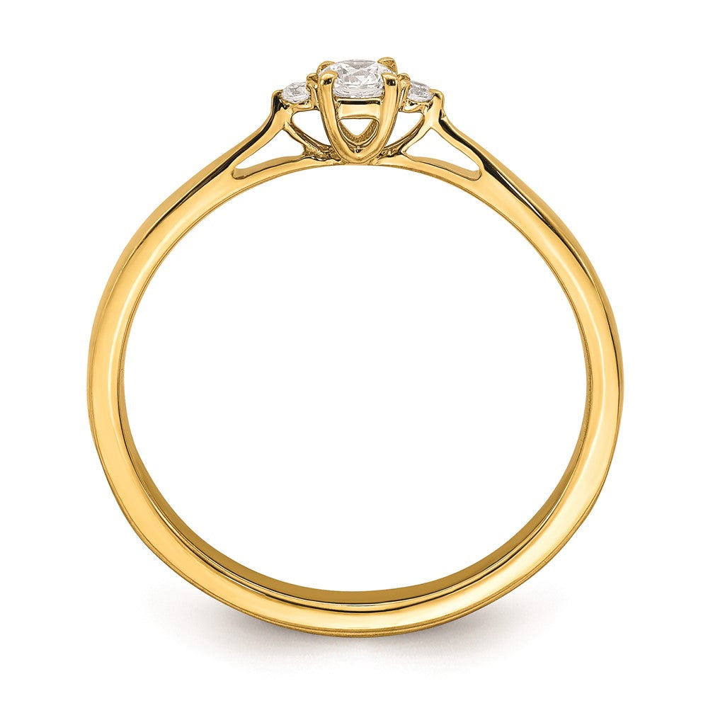 14K Yellow Gold Real Diamond Promise Ring