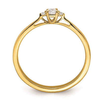 14K Yellow Gold Real Diamond Promise Ring