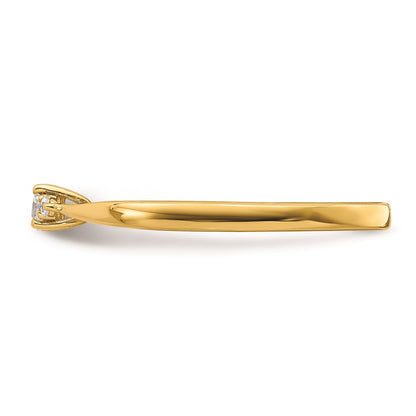 14K Yellow Gold Real Diamond Promise Ring