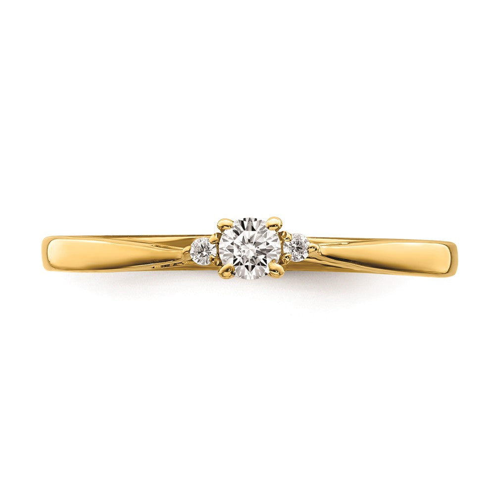 14K Yellow Gold Real Diamond Promise Ring