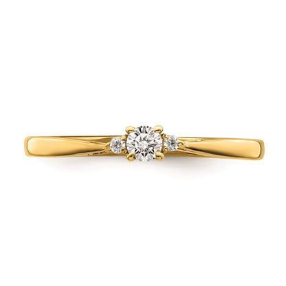 14K Yellow Gold Real Diamond Promise Ring