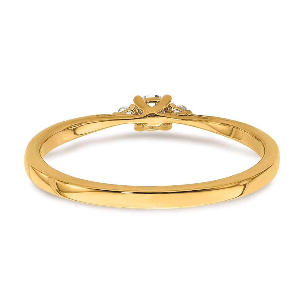 14K Yellow Gold Real Diamond Promise Ring