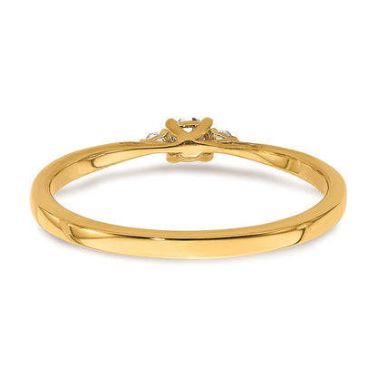14K Yellow Gold Real Diamond Promise Ring