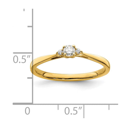 14K Yellow Gold Real Diamond Promise Ring