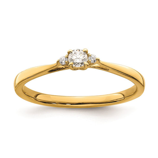 14K Yellow Gold Real Diamond Promise Ring