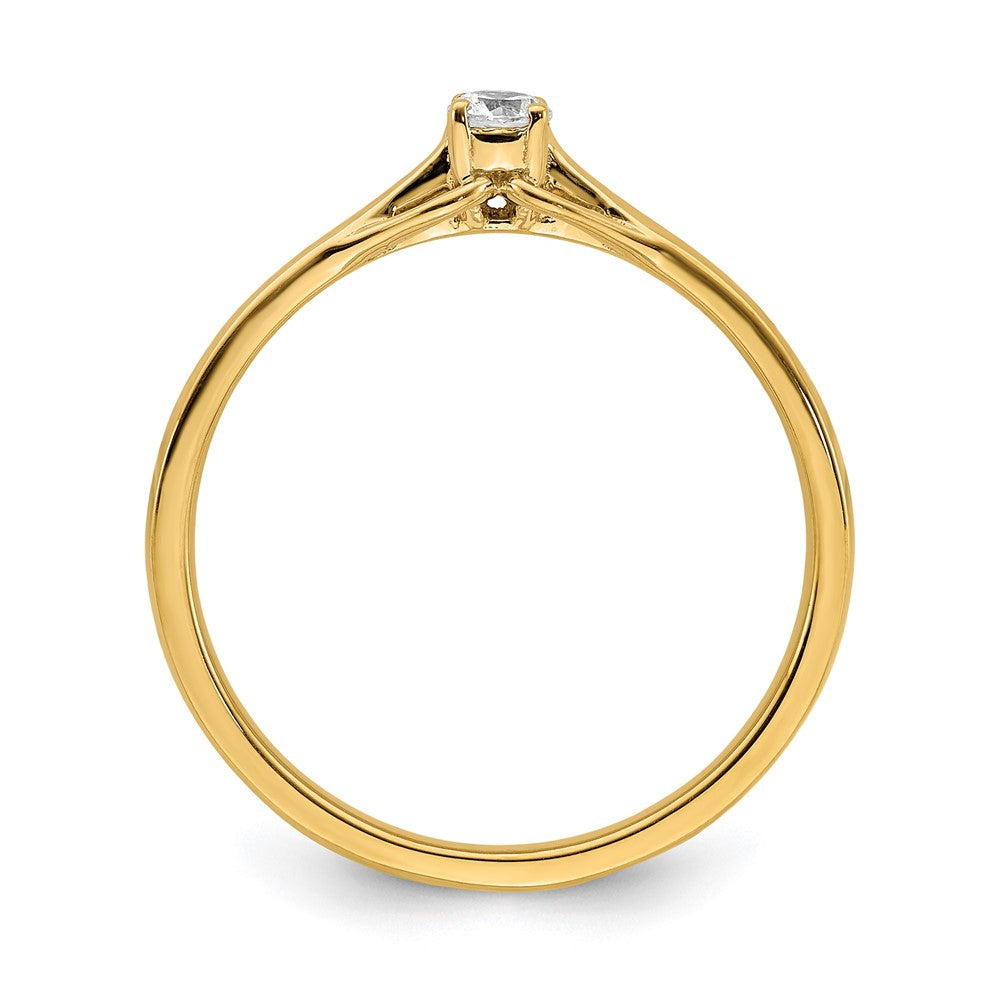 14K Yellow Gold Real Diamond Promise Ring