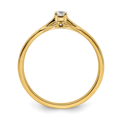 14K Yellow Gold Real Diamond Promise Ring
