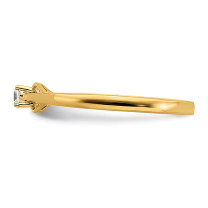 14K Yellow Gold Real Diamond Promise Ring