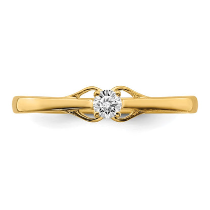 14K Yellow Gold Real Diamond Promise Ring