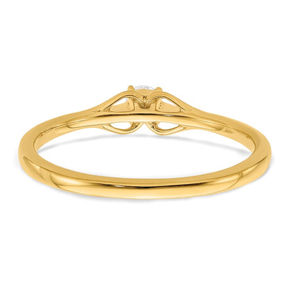 14K Yellow Gold Real Diamond Promise Ring