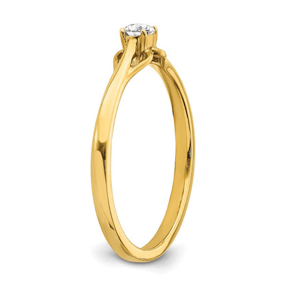 14K Yellow Gold Real Diamond Promise Ring