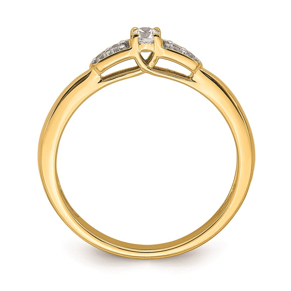 14K Yellow Gold Real Diamond Promise Ring
