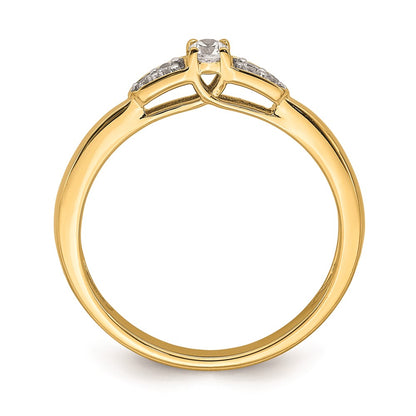 14K Yellow Gold Real Diamond Promise Ring