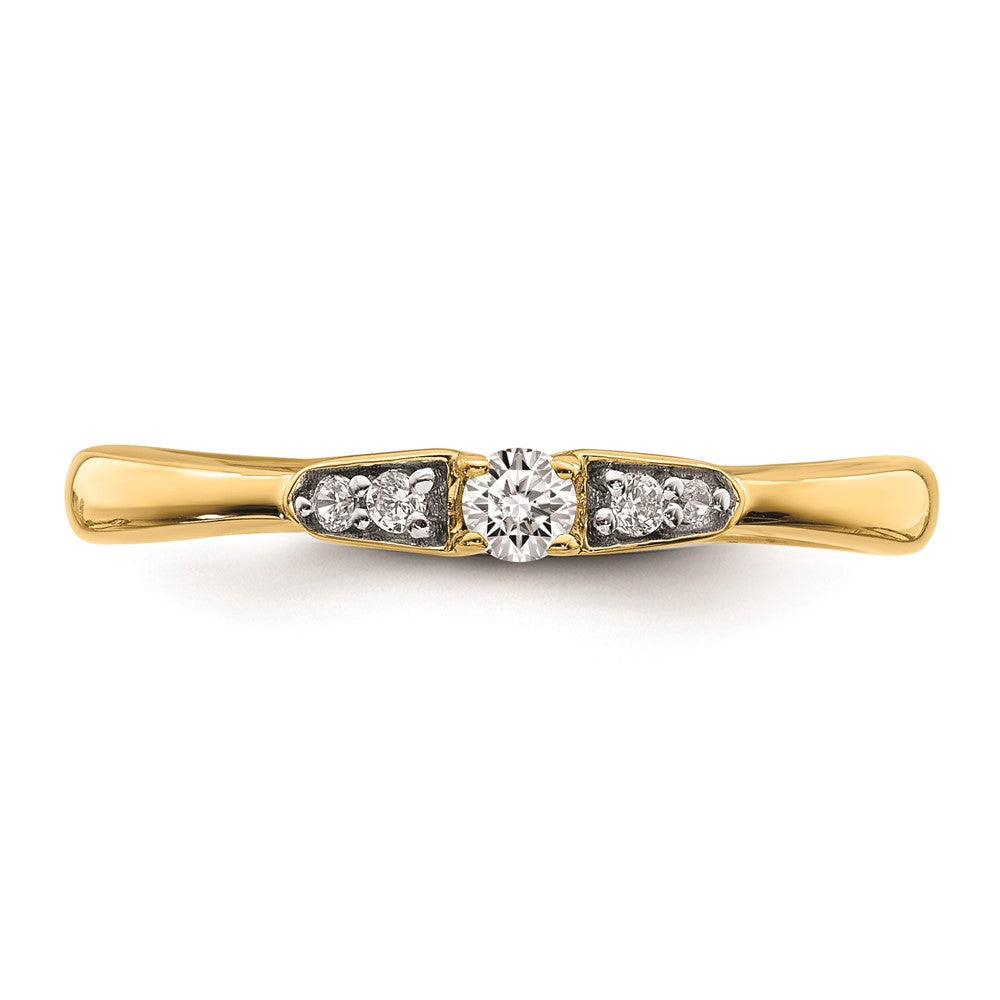 14K Yellow Gold Real Diamond Promise Ring