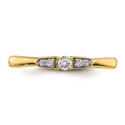 14K Yellow Gold Real Diamond Promise Ring