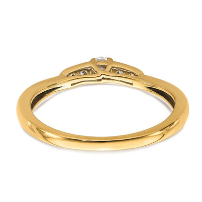 14K Yellow Gold Real Diamond Promise Ring