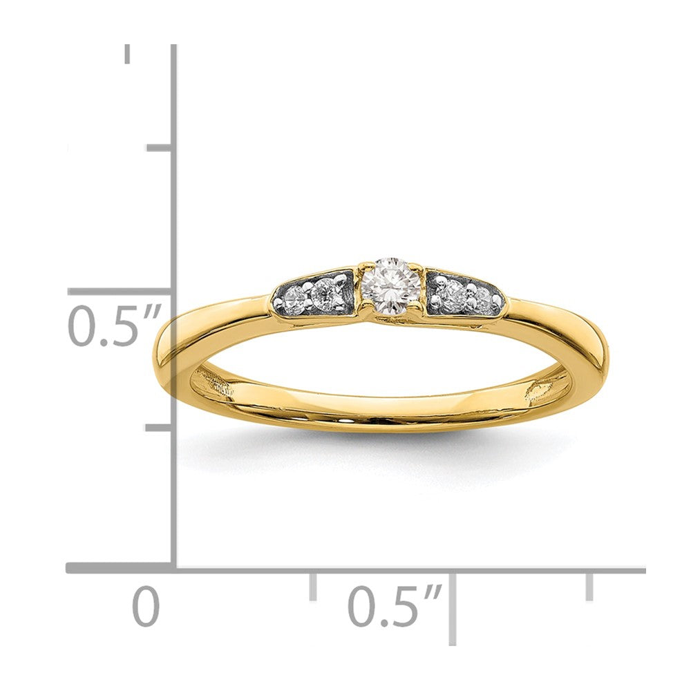 14K Yellow Gold Real Diamond Promise Ring