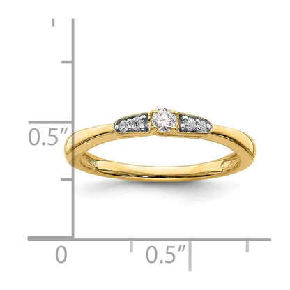 14K Yellow Gold Real Diamond Promise Ring