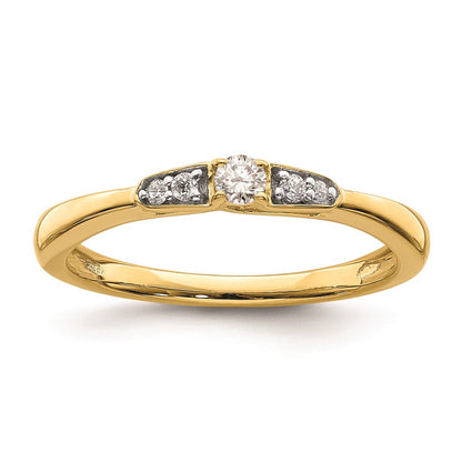 14K Yellow Gold Real Diamond Promise Ring