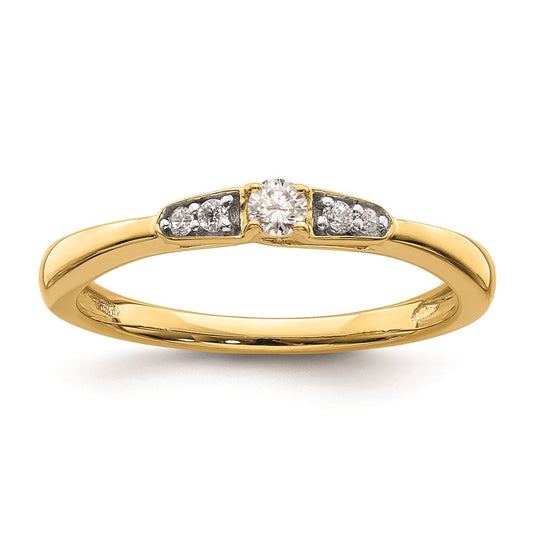 14K Yellow Gold Real Diamond Promise Ring