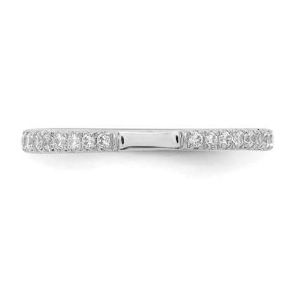 0.25ct. CZ Solid Real 14K White Gold Contoured Wedding Wedding Band Ring