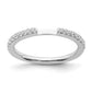 0.25ct. CZ Solid Real 14K White Gold Contoured Wedding Wedding Band Ring