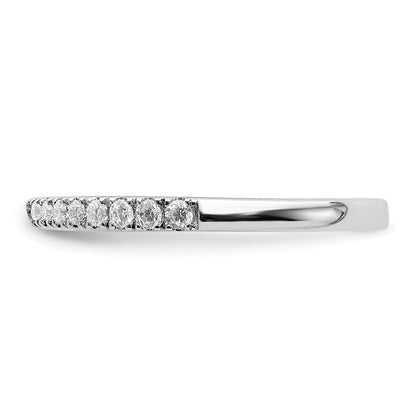 0.25ct. CZ Solid Real 14K White Gold Contoured Wedding Wedding Band Ring