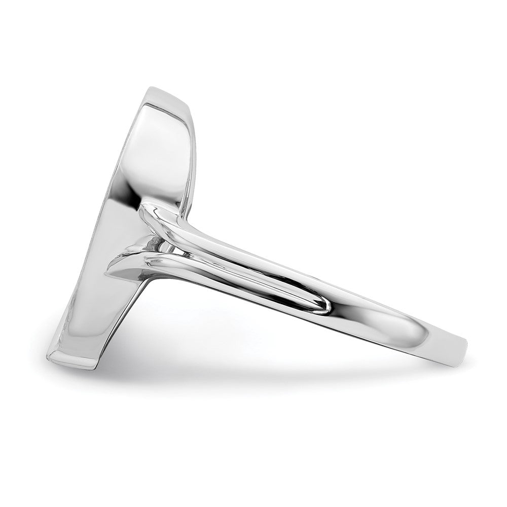 14k White Gold Polished Teardrop Real Diamond Ring