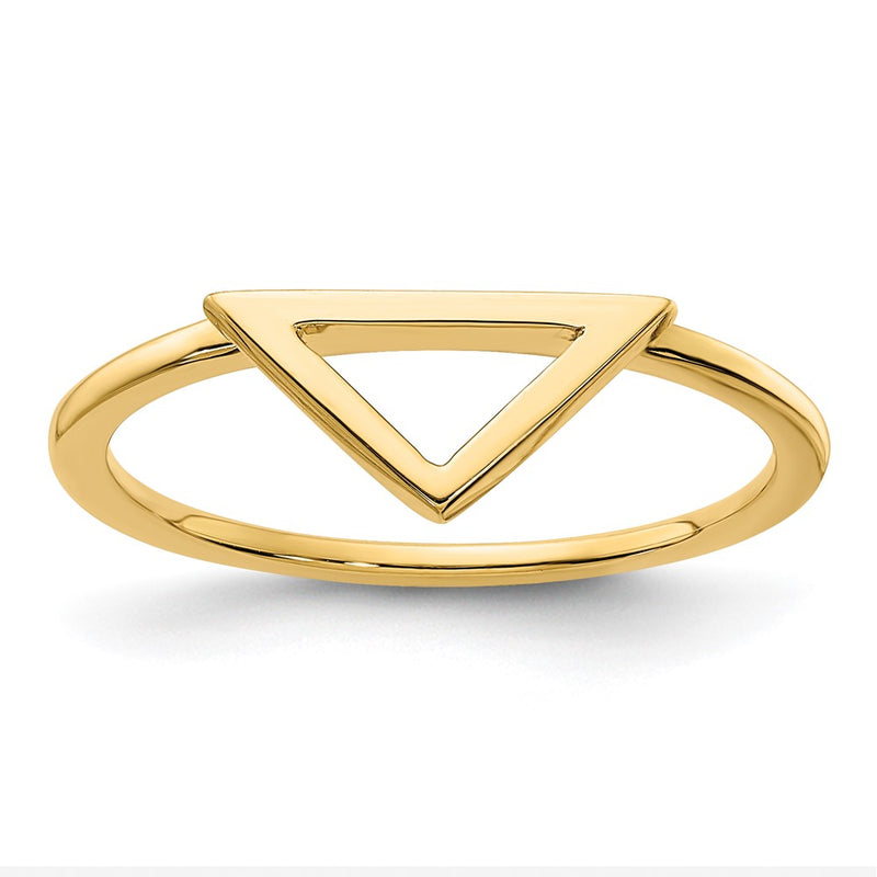 14K Yellow Gold Polished Triangle Ring