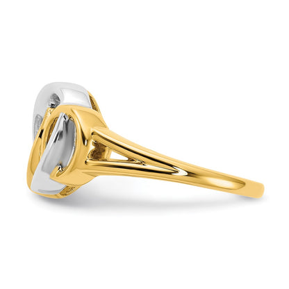 14k Two-Tone Gold Polished Real Diamond Triple Circle Ring