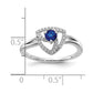 14k White Gold Real Diamond and Blue Sapphire Triangle Ring