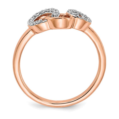 14k Rose Gold Real Diamond Circles Ring
