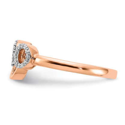 14k Rose Gold Real Diamond Circles Ring