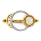 14K Yellow Gold Polished Real Diamond & Opal Circle Ring