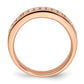 0.50ct. CZ Solid Real 14K Rose Gold Complete 2 Row Pave Wedding Wedding Band Ring