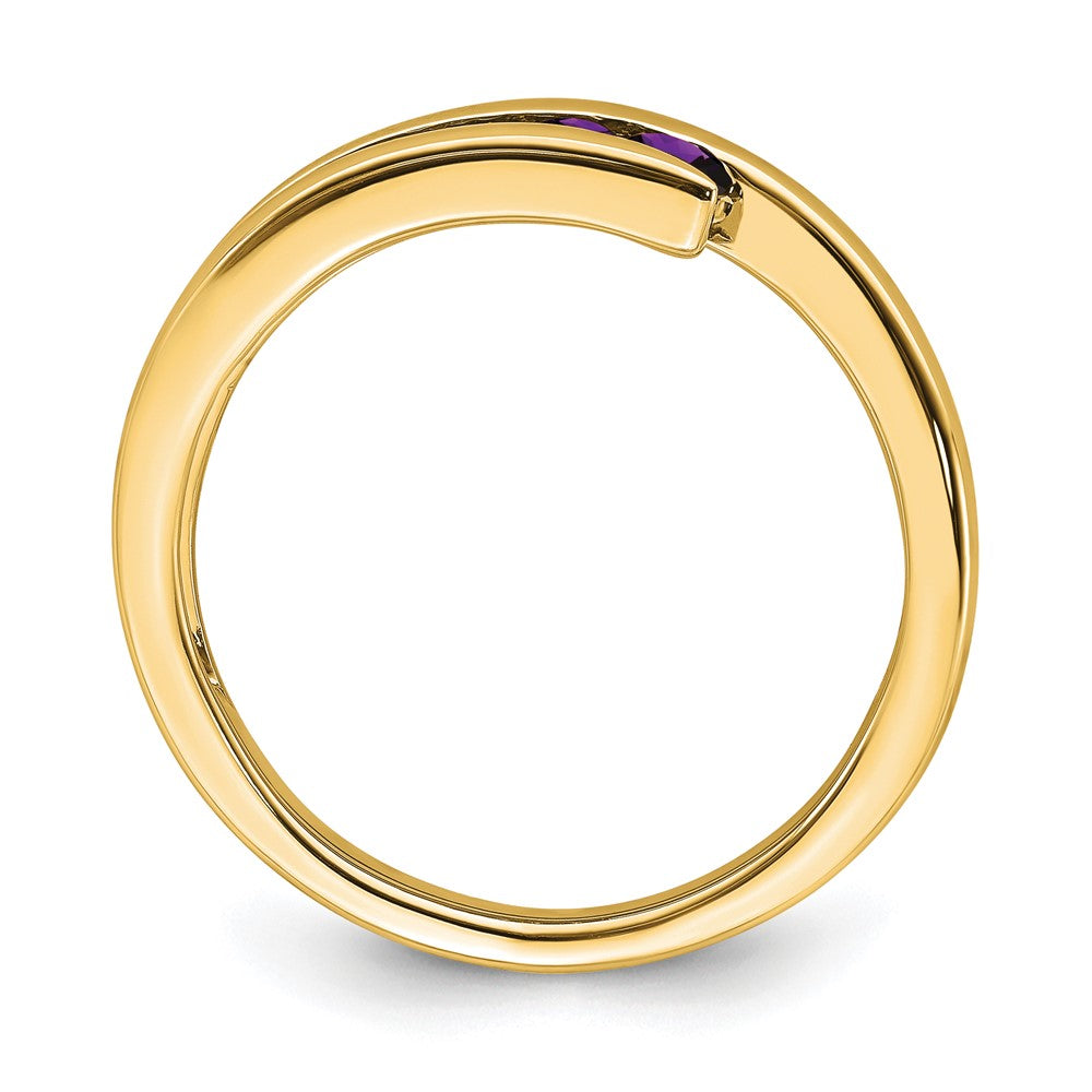 14K Yellow Gold Amethyst 4-stone Ring