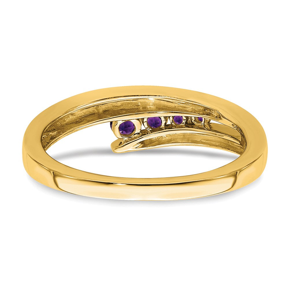 14K Yellow Gold Amethyst 4-stone Ring